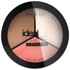 Ingrid Cosmetics Палитра для контурирования лица Ideal Face 3 в 1 розовый/бежевый/кремовый
