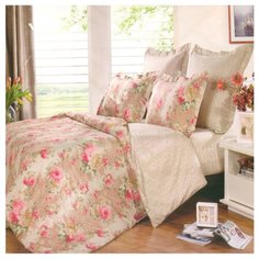 Постельное белье 2-спальное СайлиД B-110, сатин розовый