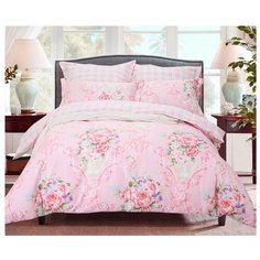 Постельное белье 2-спальное СайлиД B-185, сатин розовый