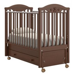 Кроватка Nuovita Lusso (качалка), продольный маятник темный орех