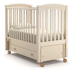 Кроватка Nuovita Perla Solo (качалка), продольный маятник слоновая кость
