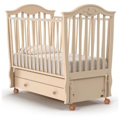 Кроватка Nuovita Sorriso (качалка), продольный маятник слоновая кость