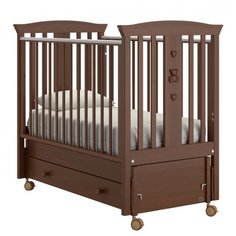 Кроватка Nuovita Fasto (качалка), продольный маятник темный орех