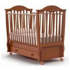 Кроватка Nuovita Sorriso (качалка), продольный маятник темный орех