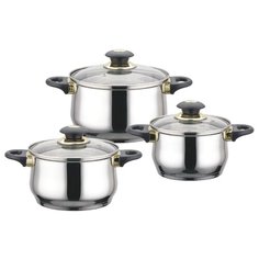 Набор кастрюль Bekker Jumbo BK-962 6 пр. серебристый