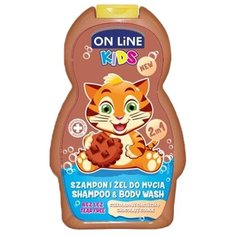 ON LiNE Kids Шампунь-гель для душа Шоколадное печенье 250 мл