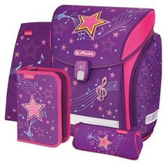 Herlitz Ранец New Midi Plus Melody Star с наполнением, фиолетовый/розовый