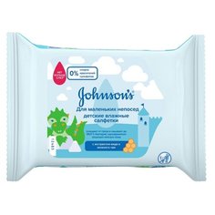 Влажные салфетки Johnsons Baby Для маленьких непосед с экстрактом меда и зеленого чая липучка 25 шт.