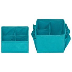 Всё на местах Набор из 2-х органайзеров для косметики, Милан бирюзовый