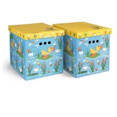 Набор для хранения Valiant Утята и лягушата 28х38х31,2 см (KCTN-DF-2M) голубой/желтый