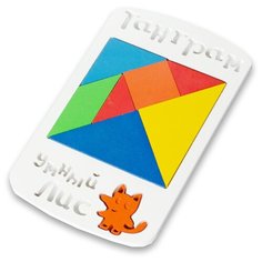 Головоломка Умный лис Танграм синий/желтый/красный