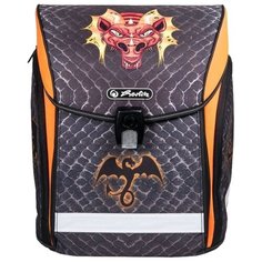 Herlitz Ранец New Midi Dragon, черный/оранжевый
