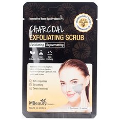 Mbeauty гель-скраб Charcoal Exfoliating Scrub глубоко очищающий с древесным углем 7 г 3 шт.