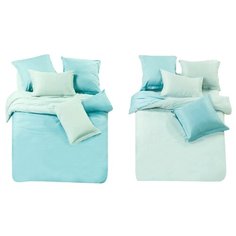 Постельное белье 2-спальное СайлиД L-6, сатин голубой