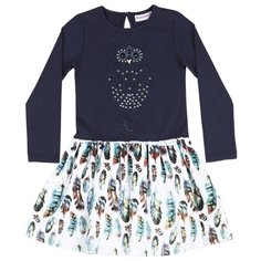 Платье Sweet Berry размер 104, синий/серый меланж/голубой