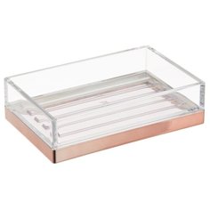 Мыльница InterDesign Clarity 41080/41088 прозрачный/бронза