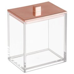 Контейнер для ватных палочек InterDesign Clarity 41488 прозрачный/бронза