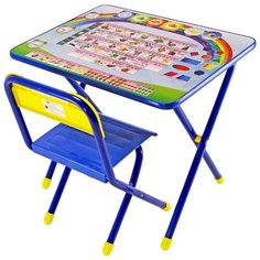 Комплект ДЭМИ стол + стул №1 Алфавит 60x45 см синий