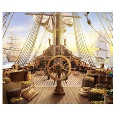 Фотообои флизелиновые детские Design Studio 3D Штурвал пиратского корабля 3х2.5м разноцветный
