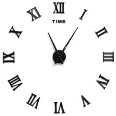 Часы настенные кварцевые 3D Decor Rome Wall Standart 100 см черный