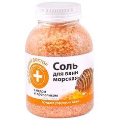 Домашний доктор Соль для ванн с медом и прополисом 1000 г