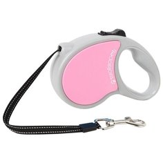 Поводок-рулетка для собак Удачная покупка P0030 розовый/серый 3 м