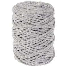 Пряжа Osttex Шнур хлопковый без сердечника, 100 % хлопок, 450 г, 100 м, светло-серый