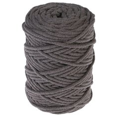 Пряжа Osttex Шнур хлопковый без сердечника, 100 % хлопок, 450 г, 100 м, темно-серый