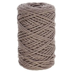 Пряжа Osttex Шнур хлопковый без сердечника, 100 % хлопок, 450 г, 100 м, серо-коричневый