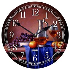 Часы настенные кварцевые Идеал Натюрморт бордовый/синий Ideal