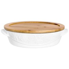 Горшок для запекания Elan gallery Белые розы 860036 (25х17х7 см) белый