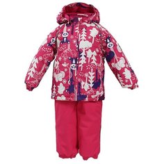 Комплект с полукомбинезоном Huppa размер 80, 73263 fuchsia pattern/ fuchsia
