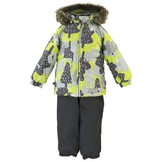 Комплект с полукомбинезоном Huppa размер 86, 83347, lime pattern/dark gray