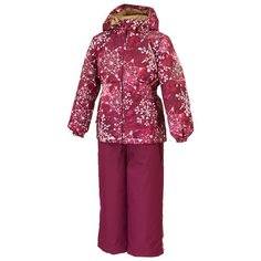 Комплект с полукомбинезоном Huppa размер 92, 82034 burgundy pattern/burgundy
