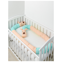 Pillolu бортик в кроватку Олененок 355 см мята/персик