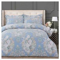 Постельное белье 1.5-спальное Arya Simple Living Neila, сатин голубой