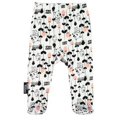 Ползунки lucky child размер 24 (74-80), белый/черный