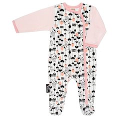 Комбинезон lucky child размер 22 (68-74), белый/розовый