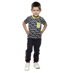 Футболка lucky child Ми-ми-мишки размер 28 (92-98), черный/зеленый