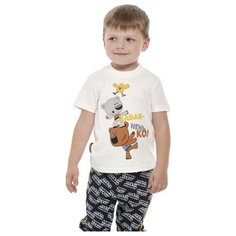 Футболка lucky child размер 26 (80-86), молочный