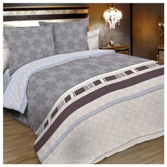 Постельное белье евростандарт Letto B180 70х70 см, бязь серый