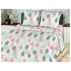 Постельное белье семейное Toontex Осенняя листва бязь зеленый/красный