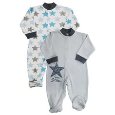 Комбинезон Веселый Малыш размер 86, голубой/серый