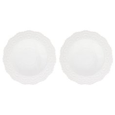 Elan gallery Набор десертных тарелок Белый узор 28 см, 2 шт (540156) белый