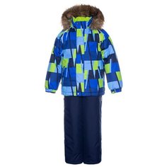 Комплект с полукомбинезоном Huppa Winter 41480030-927 размер 128, 92735 blue pattern/ navy