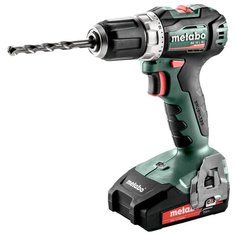 Аккумуляторная дрель-шуруповерт Metabo BS 18 L BL 2.0Ач х2 кейс 60 Н·м зеленый/черный