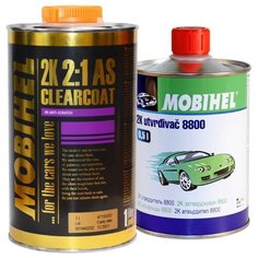 Комплект (автомобильный лак, отвердитель для лака) Mobihel 2:1 Anti Scratch (1 л), 2К 8800 (0,5 л)