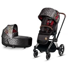 Универсальная коляска Cybex Priam III Koi/Rebellious/Anna K/Birds of Paradise/JS (2 в 1) rebellious/chrome/brown, цвет шасси: серебристый