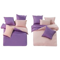 Постельное белье 1.5-спальное СайлиД L-7, сатин фиолетовый/ розовый