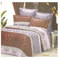 Постельное белье евростандарт СайлиД B-65, сатин серый/коричневый